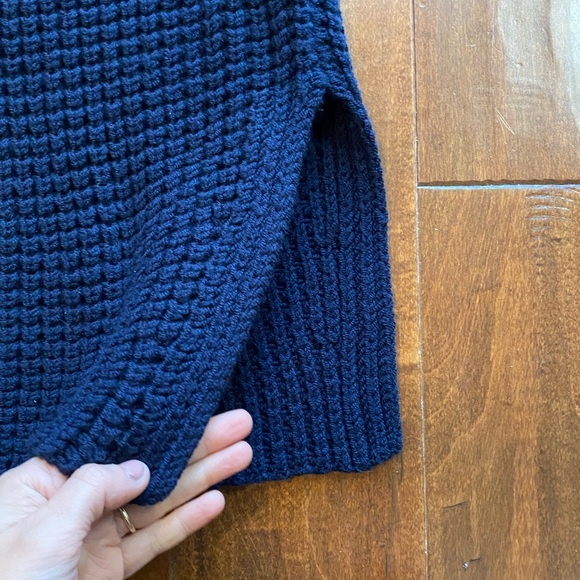 Everlane Navy Blue Waffle Knit Sweater Tunic Sz S - Picture 5 of 11